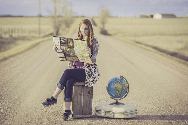 Traveler with map